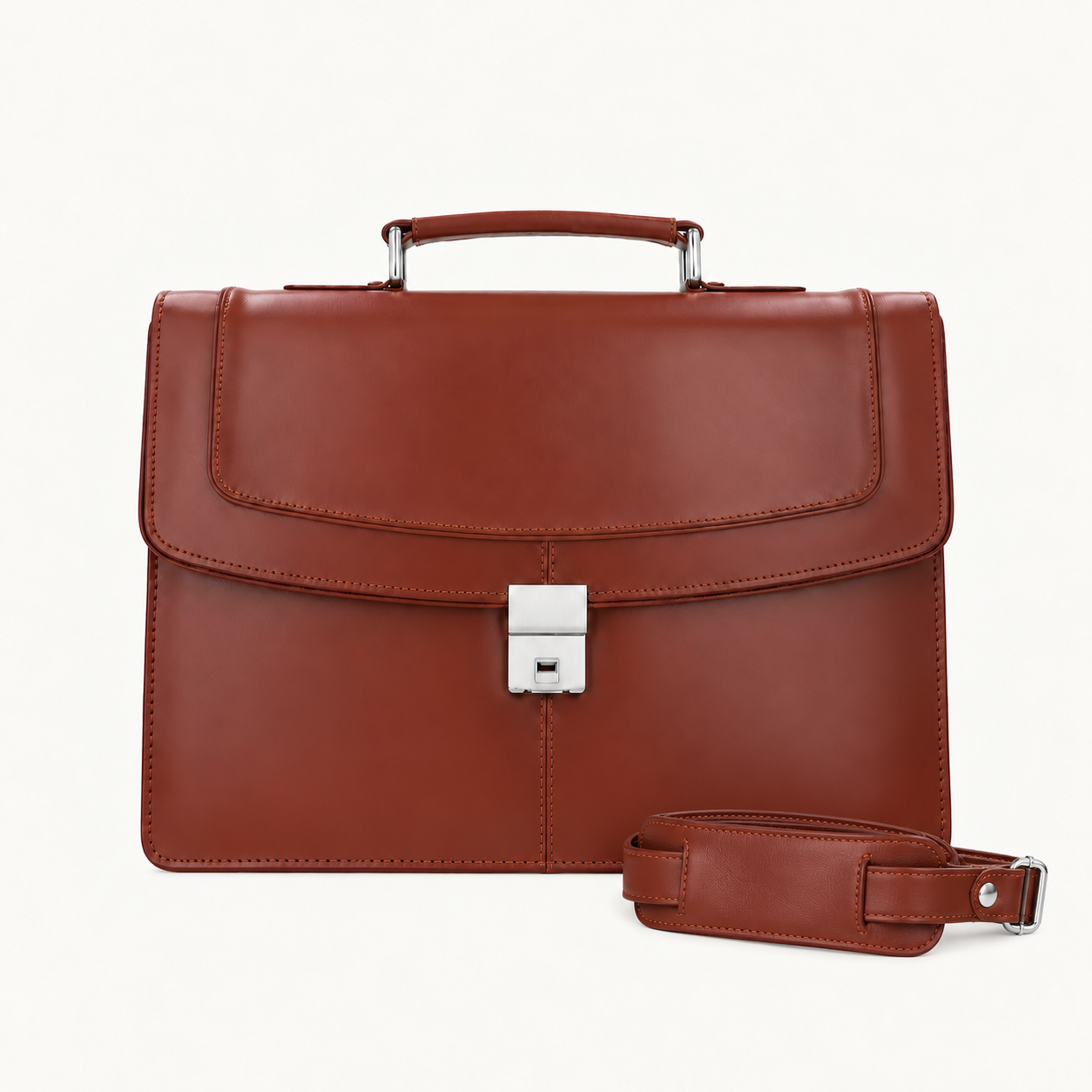Men's Chestnut Brown Leather Executive Briefcase – Classic Business & Office Bag Gallery